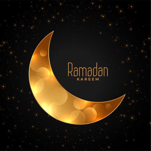 Lua dourada crescente eid fundo ramadan kareem