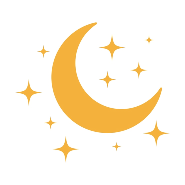 Vetor grátis lua e estrelas amarelas