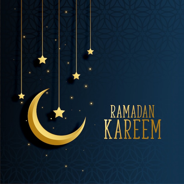 Lua e estrelas ramadan kareem fundo