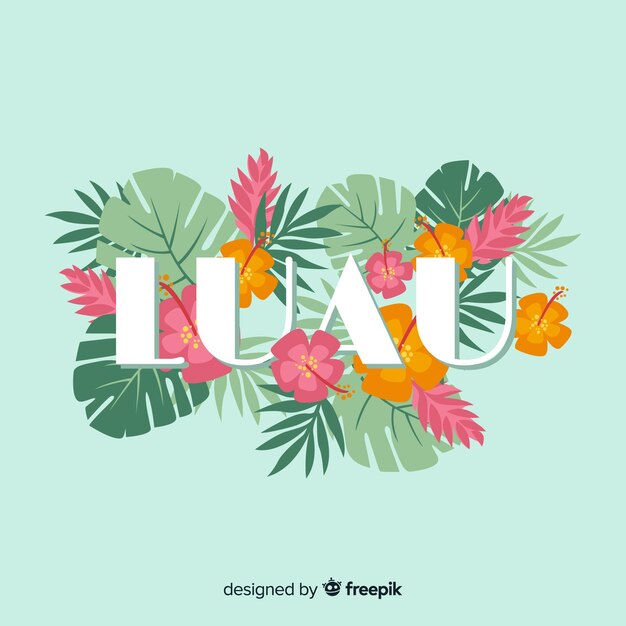 Luau palavra havaiana flores fundo