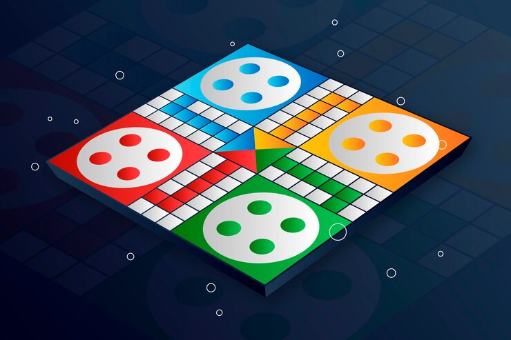 Vetor grátis ludo jogo de tabuleiro em várias perspectivas