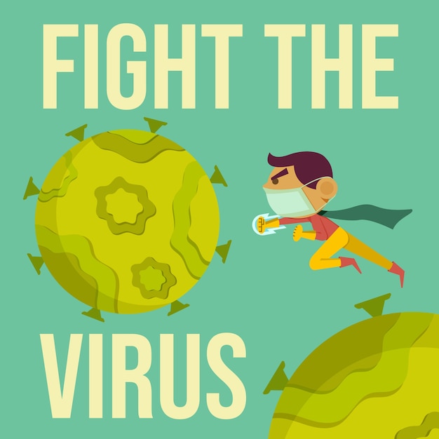 Lutar contra o conceito de ilustração de vírus