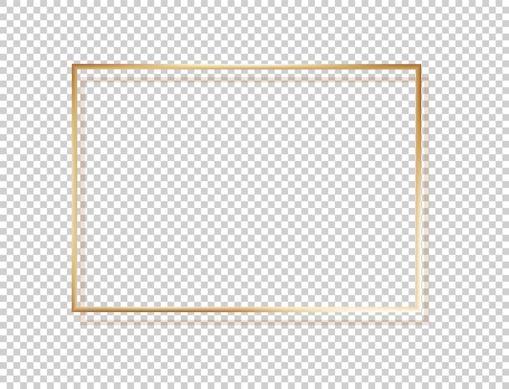 Vetor grátis luxuosa moldura de ouro vintage com sombras em fundo transparente