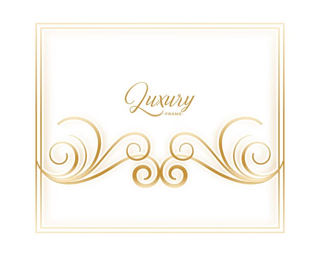 Luxuoso quadro de borda floral dourado para casamento ou design de convite