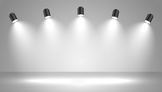 luz de foco brilhante realista em fundo vazio