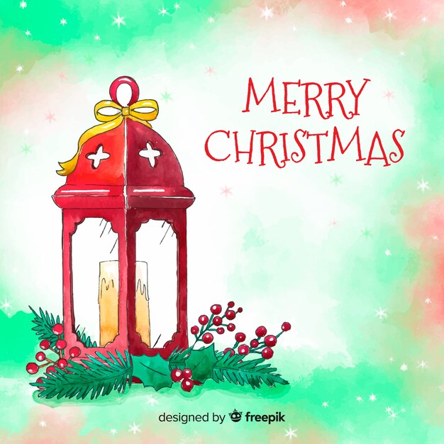 Luz de natal em aquarela