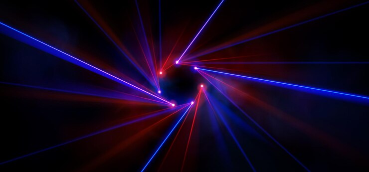 Vetor grátis luz laser vermelha e azul para fundo de concerto