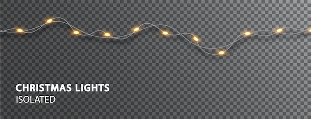 Vetor grátis luzes de natal isoladas. guirlanda de led leve. decorações de natal para decorar projetos de férias.