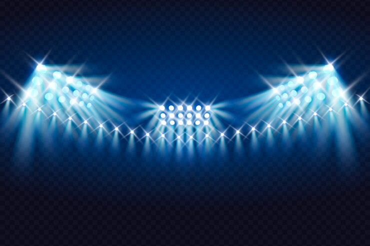 Vetor grátis luzes do estádio realista