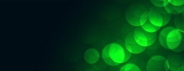 Luzes verdes de bokeh com espaço de texto