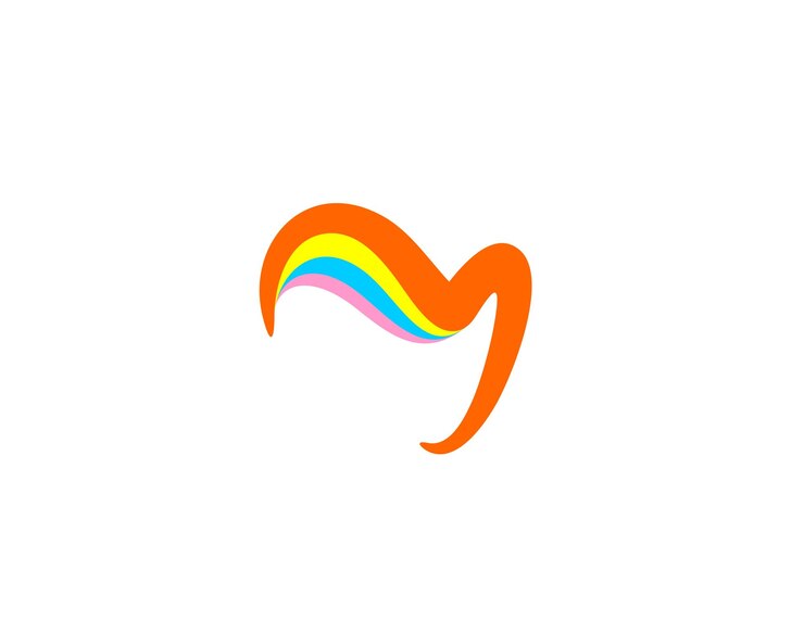 Vetor grátis m logo branding identidade corporativa vector design de logotipo do coração