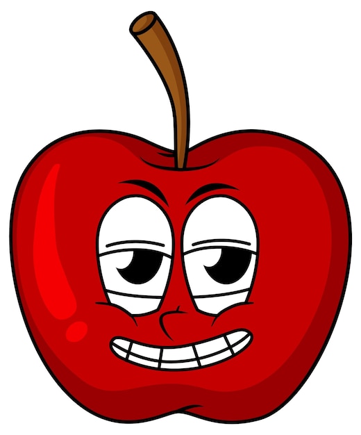 Vetor grátis maçã vermelha com rosto feliz