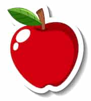 Vetor grátis maçã vermelha isolada no fundo branco