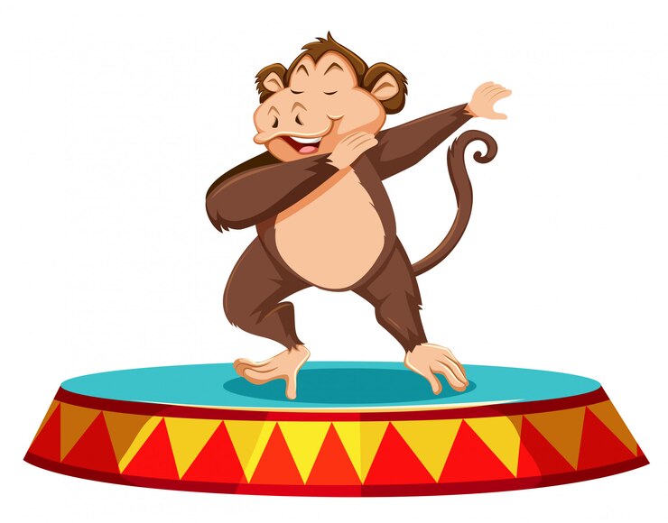 Vetor grátis macaco dançando no palco