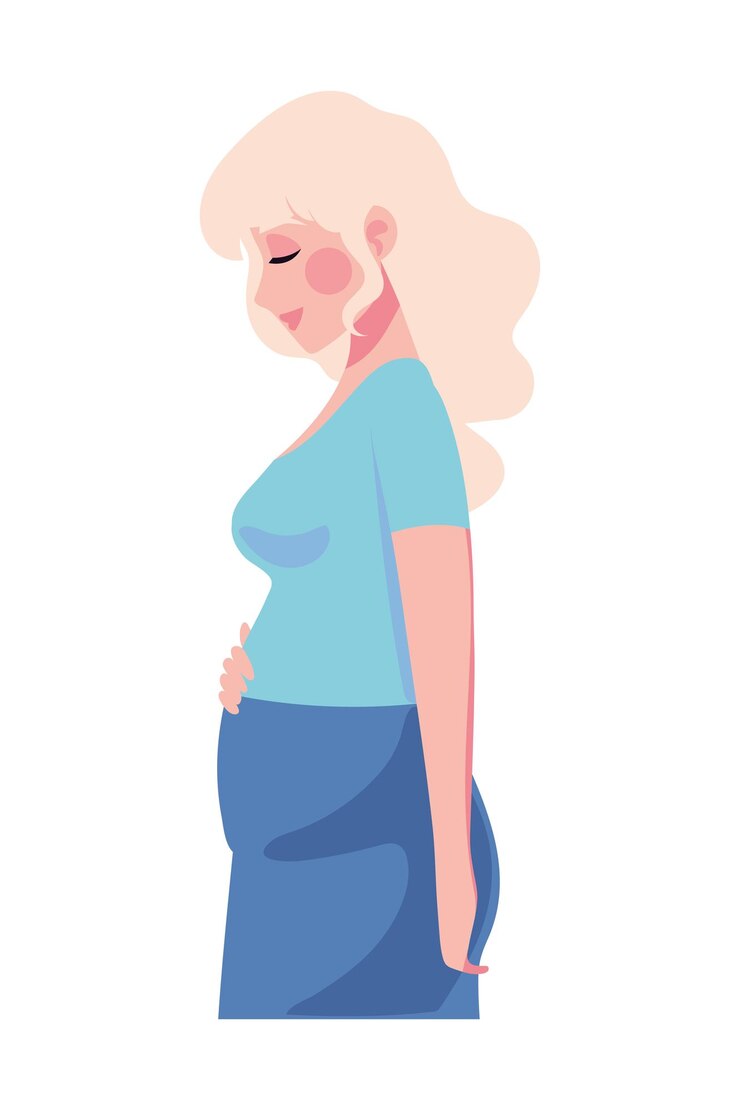 Vetor grátis mãe grávida de meses esperando ilustração isolada
