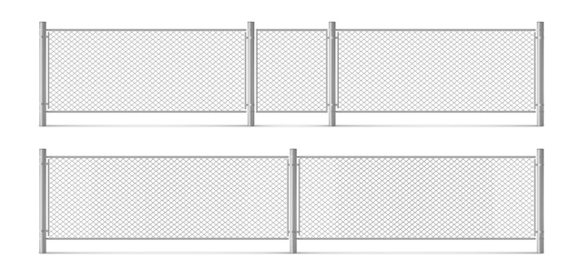 Malha de cerca de grade de metal de arame com portão 3d