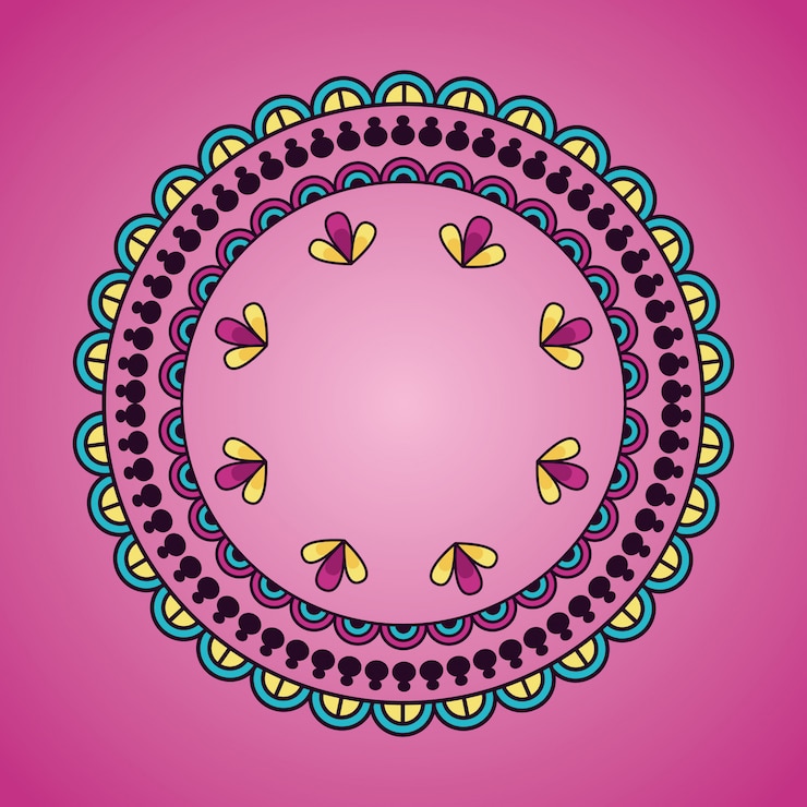 Vetor grátis mandala decoração floral étnica