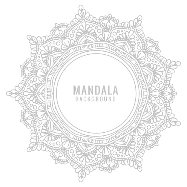 Vetor grátis mandala decorativa com cor cinza no fundo branco