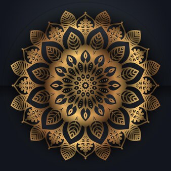 Mandala ornamental islâmica luxuosa com fundo colorido
