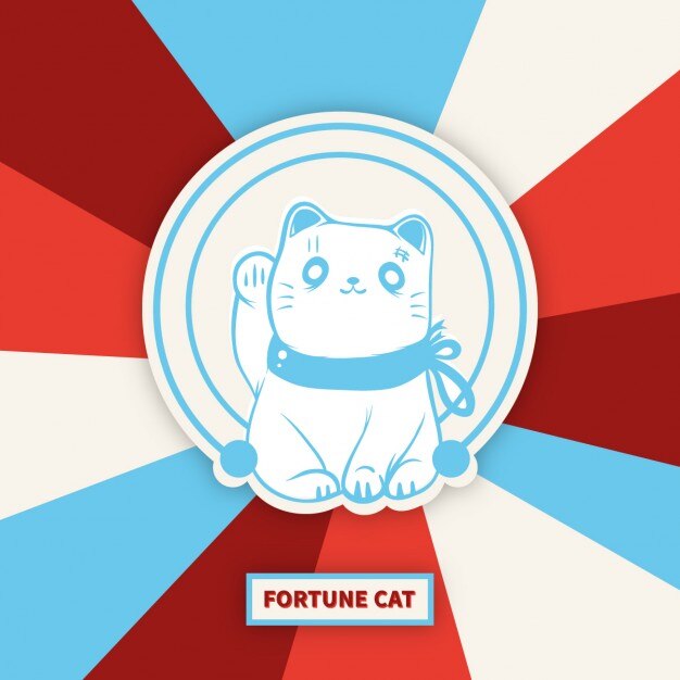Vetor grátis maneki neko gato sorte