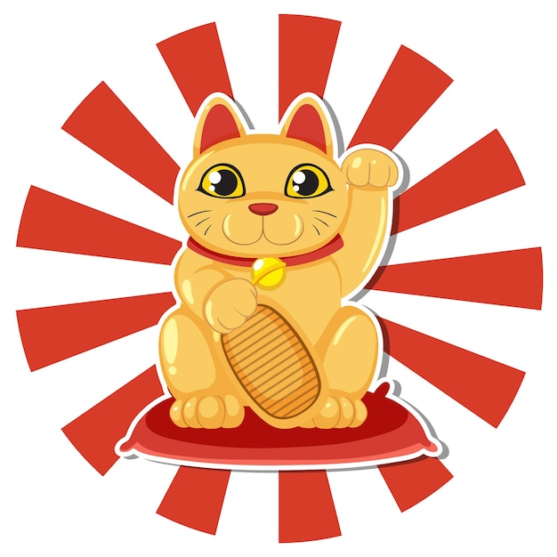 Vetor grátis maneki neko símbolo da tradição da nação do gato japonês
