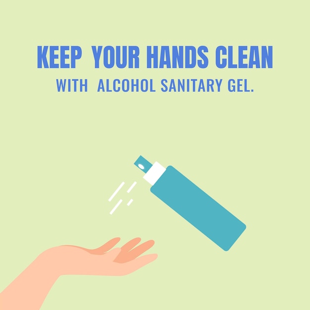 Mantenha suas mãos limpas modelo de proteção contra coronavírus