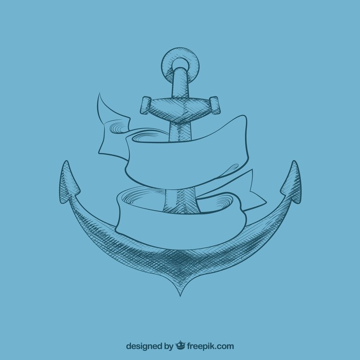 Vetor grátis mão âncora desenhada