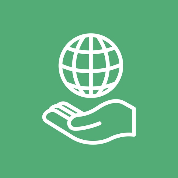 Vetor grátis mão apresentando o ícone do globo para negócios em linha simples