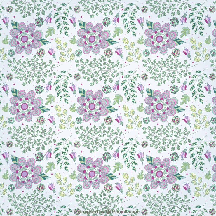 Vetor grátis mão bonito desenhado padrão floral