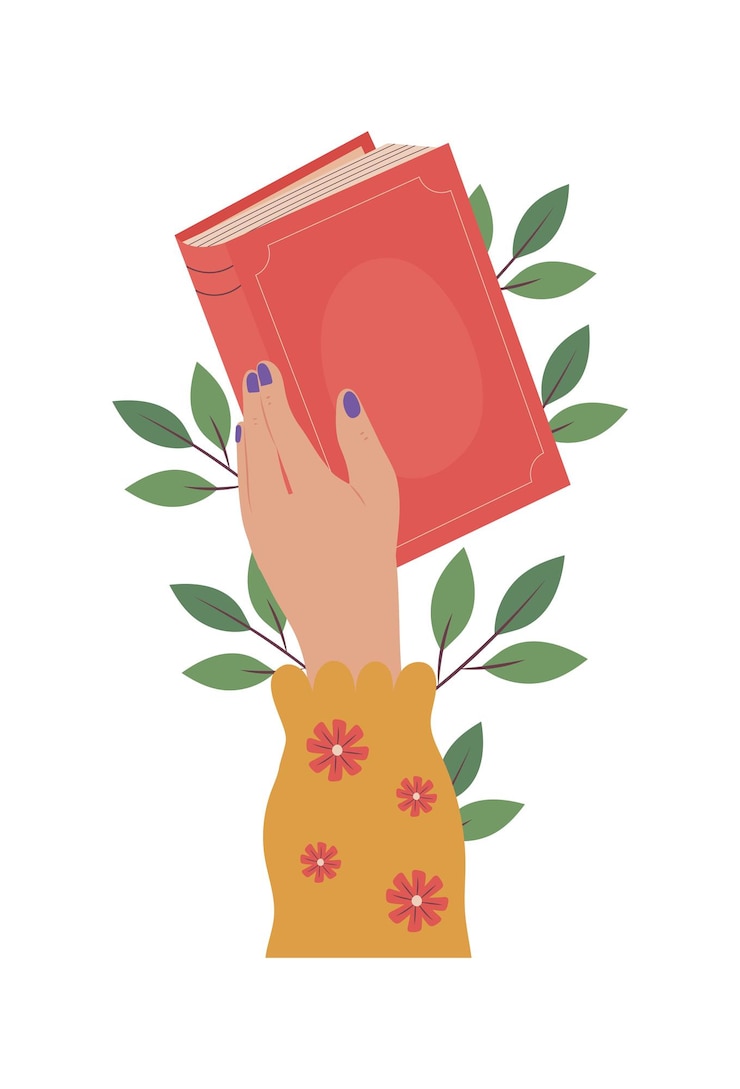 Vetor grátis mão com livro ícone do dia do livro