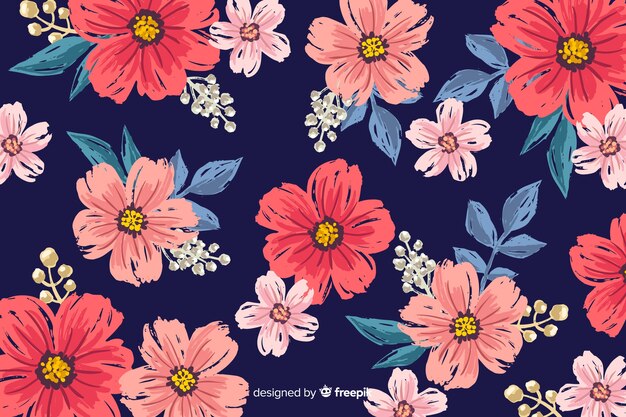 Mão de fundo floral pintada design