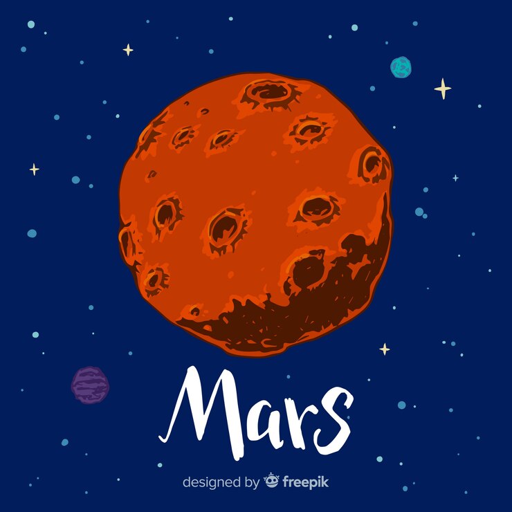 Vetor grátis mão de marte pintado fundo
