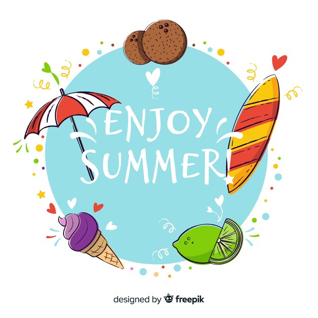 Mão desenhada Aproveite o fundo de verão