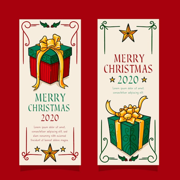 Mão desenhada banners de natal