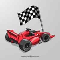 Vetor grátis mão desenhada carro de corrida de fórmula 1