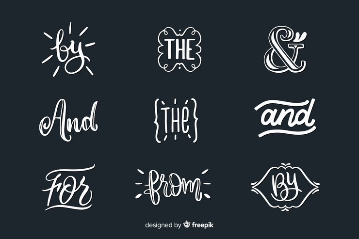 Vetor grátis mão desenhada casamento coleção catchword