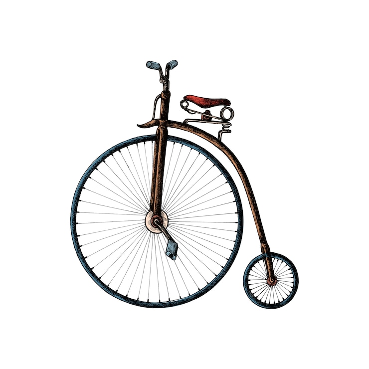 Vetor grátis mão desenhada centavo farthing bicicleta