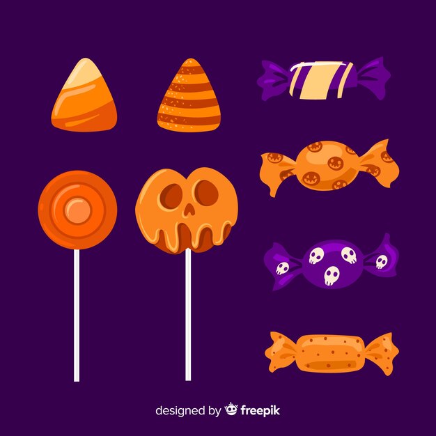 Mão desenhada coleção de doces de halloween