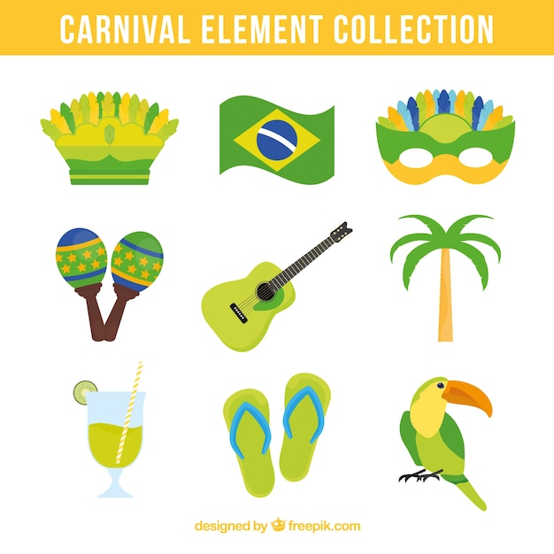 Mão desenhada coleção de elemento de carnaval