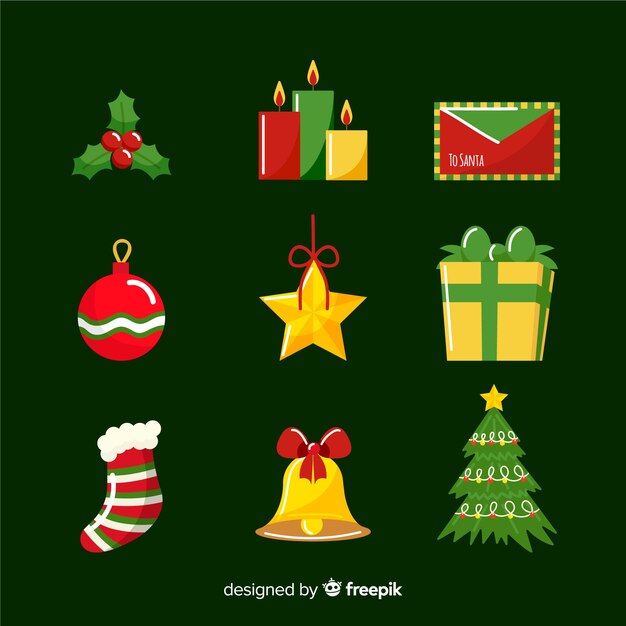 Mão desenhada coleção de elementos de Natal