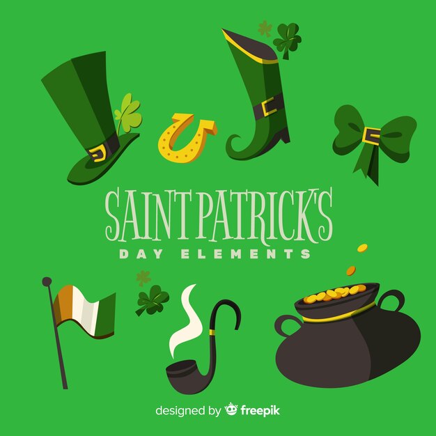 Mão desenhada coleção de elementos de st patrick day