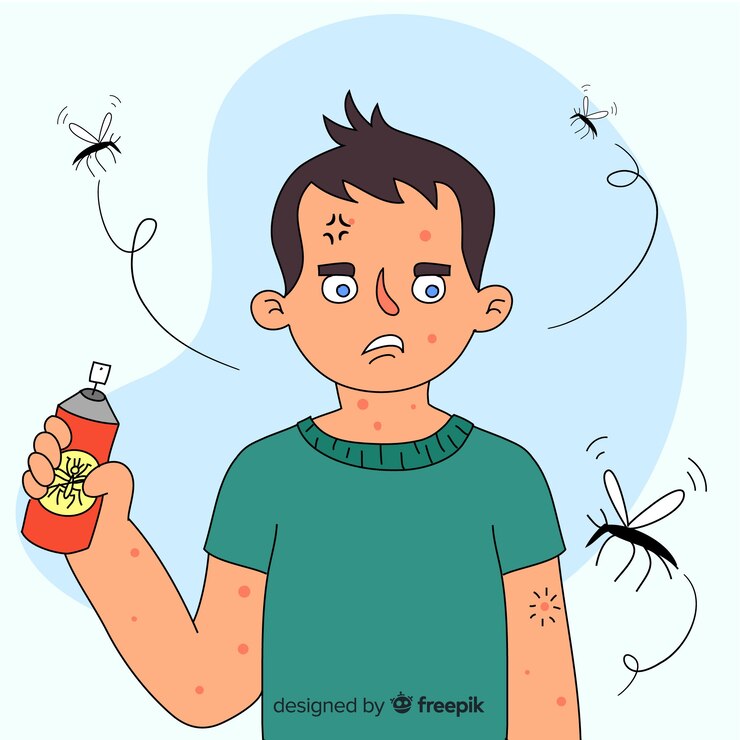 Vetor grátis mão desenhada composição de picada de mosquito