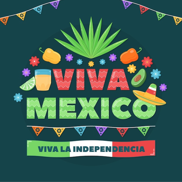 Mão desenhada conceito de dia da independência mexicana