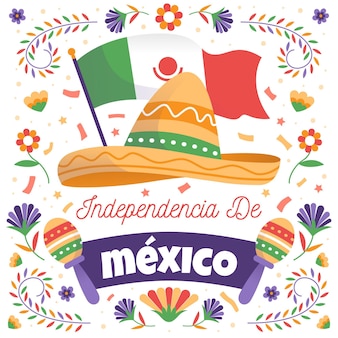 Mão desenhada conceito de dia da independência mexicana