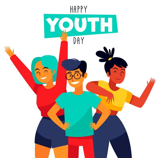 Mão desenhada conceito de dia da juventude
