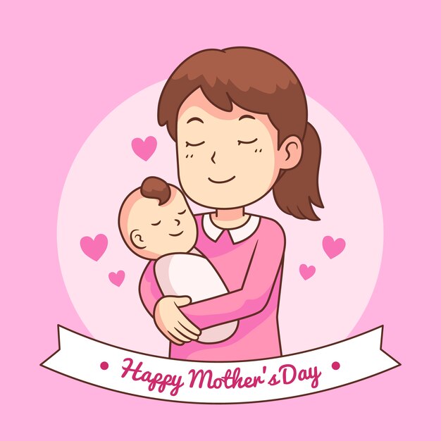Mão desenhada conceito de dia das mães
