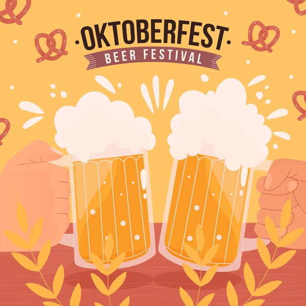 Mão desenhada conceito de oktoberfest