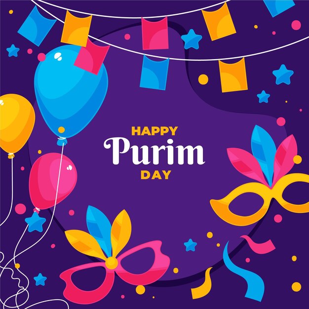 Mão desenhada feliz dia de purim