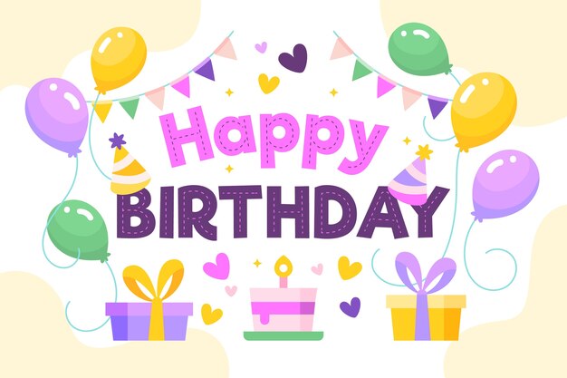 Mão desenhada fundo de aniversário