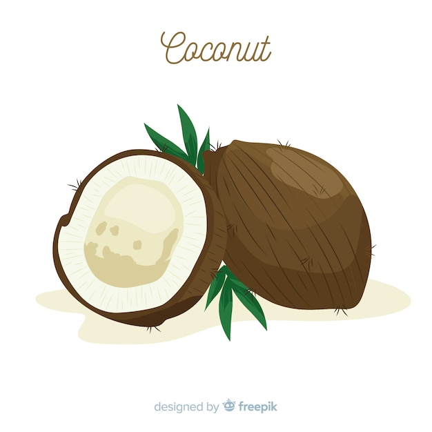 Vetor grátis mão desenhada fundo de coco